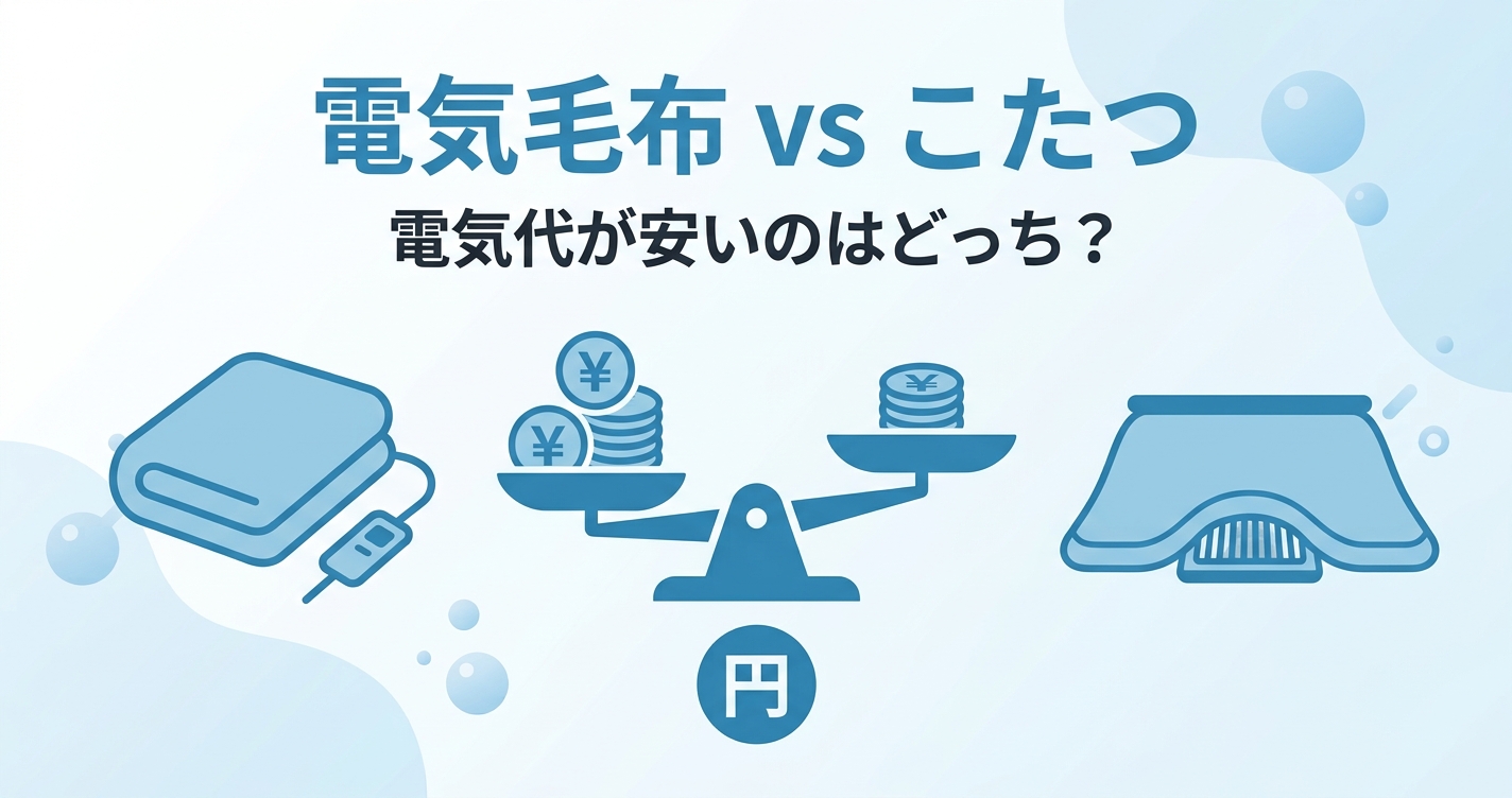 電気毛布とこたつ 電気代比較